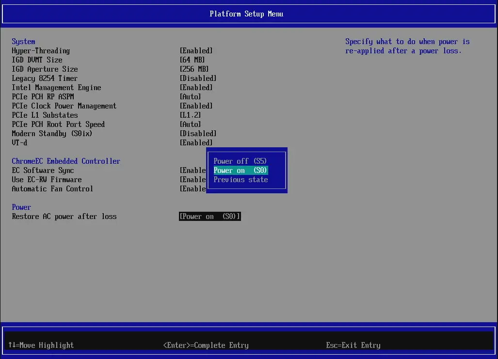 asus cn65 bios ac power restore